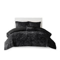 Velvet Duvet Cover Set Full Black Polyester