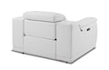 Genuine Italian Leather Power Reclining Chair White Foam Leather