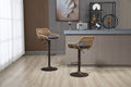 Coolmore Swivel Bar Stools Set Of 2 Adjustable Counter Height Chairs With Footrest For Kitchen, Dining Room 2Pc Set Blue Polyester