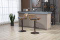 Coolmore Swivel Bar Stools Set Of 2 Adjustable Counter Height Chairs With Footrest For Kitchen, Dining Room 2Pc Set Blue Polyester