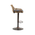 Coolmore Swivel Bar Stools Set Of 2 Adjustable Counter Height Chairs With Footrest For Kitchen, Dining Room 2Pc Set Blue Polyester