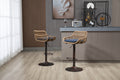 Coolmore Swivel Bar Stools Set Of 2 Adjustable Counter Height Chairs With Footrest For Kitchen, Dining Room 2Pc Set Blue Polyester