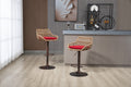 Coolmore Modern Swivel Bar Stools Set Of 2 Adjustable Counter Height Chairs With Footrest For Kitchen, Dining Room Red Red Primary Living Space Linen