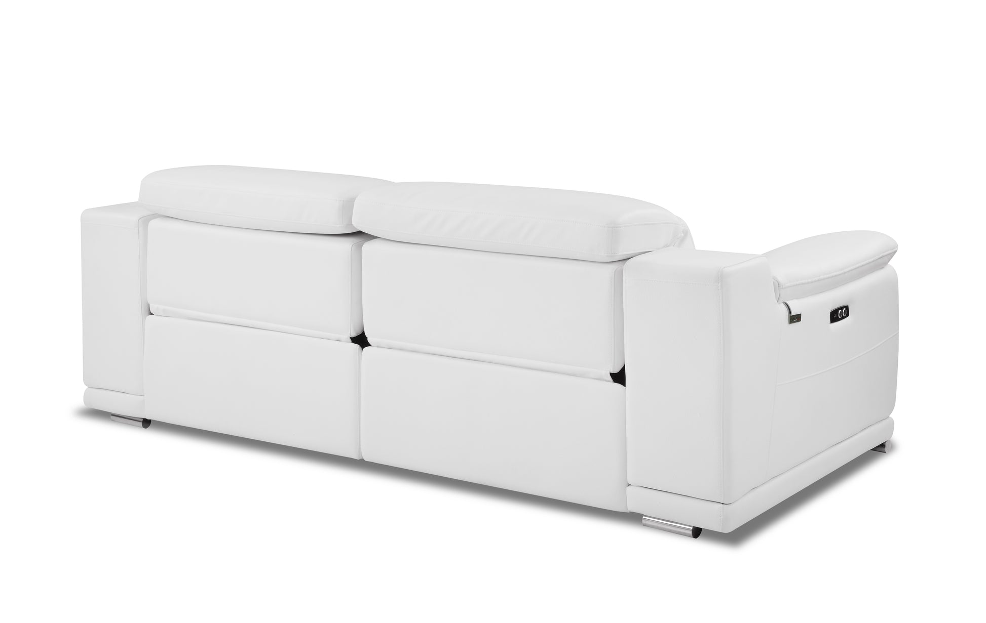 Genuine Italian Leather Power Reclining Sofa White Foam Leather