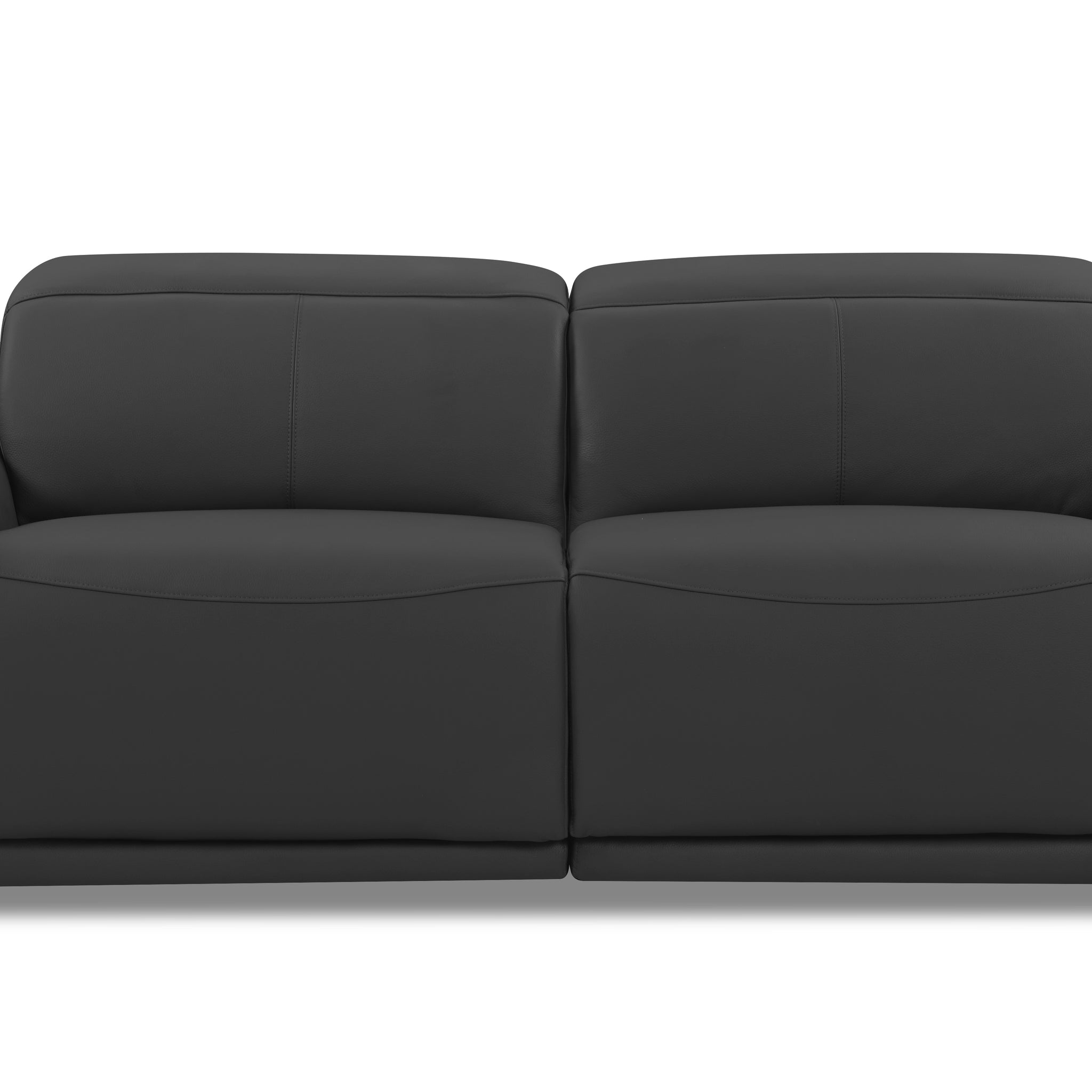 Genuine Italian Leather Power Reclining Sofa Dark Gray Foam Leather