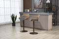 Coolmore Swivel Bar Stools Set Of 2 Adjustable Counter Height Chairs With Footrest For Kitchen, Dining Room 2Pc Set Blue Polyester