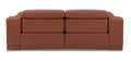 Genuine Italian Leather Power Reclining Sofa Camel Foam Leather