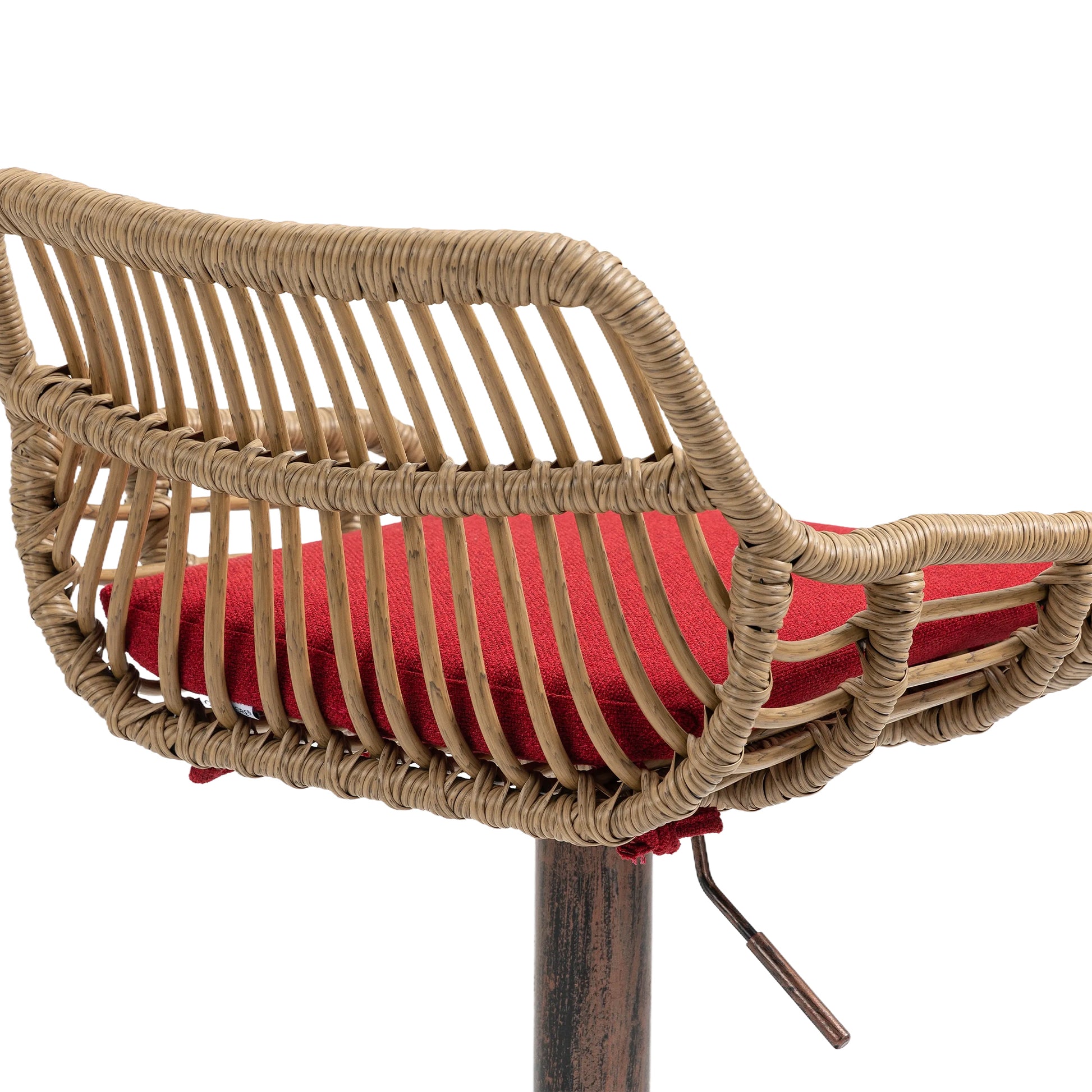 Coolmore Modern Swivel Bar Stools Set Of 2 Adjustable Counter Height Chairs With Footrest For Kitchen, Dining Room Red Red Primary Living Space Linen