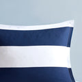 Cotton Cabana Stripe Reversible Comforter Set With Shark Reverse Full Navy Cotton