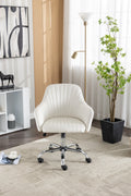 Accent Chair Modern Home Office Leisure Chair With Adjustable Velvet Height And Adjustable Casters Beige Beige Cotton Velvet
