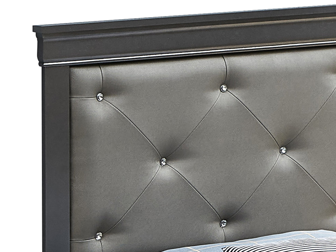 Lorana G6502B Tb2 Twin Bedmetalic Black Box Spring Required Twin Black Bedroom Particle Board