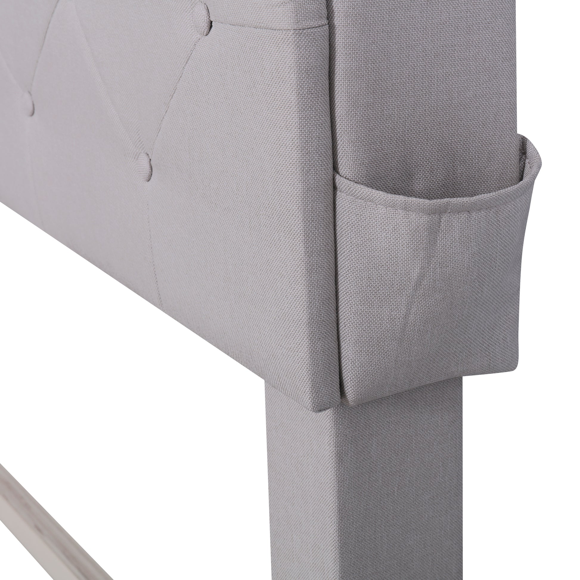 Queen Size Upholstered Platform Bed With Storage Headboard, Led, Usb Charging And 2 Drawers, Beige Beige Upholstered