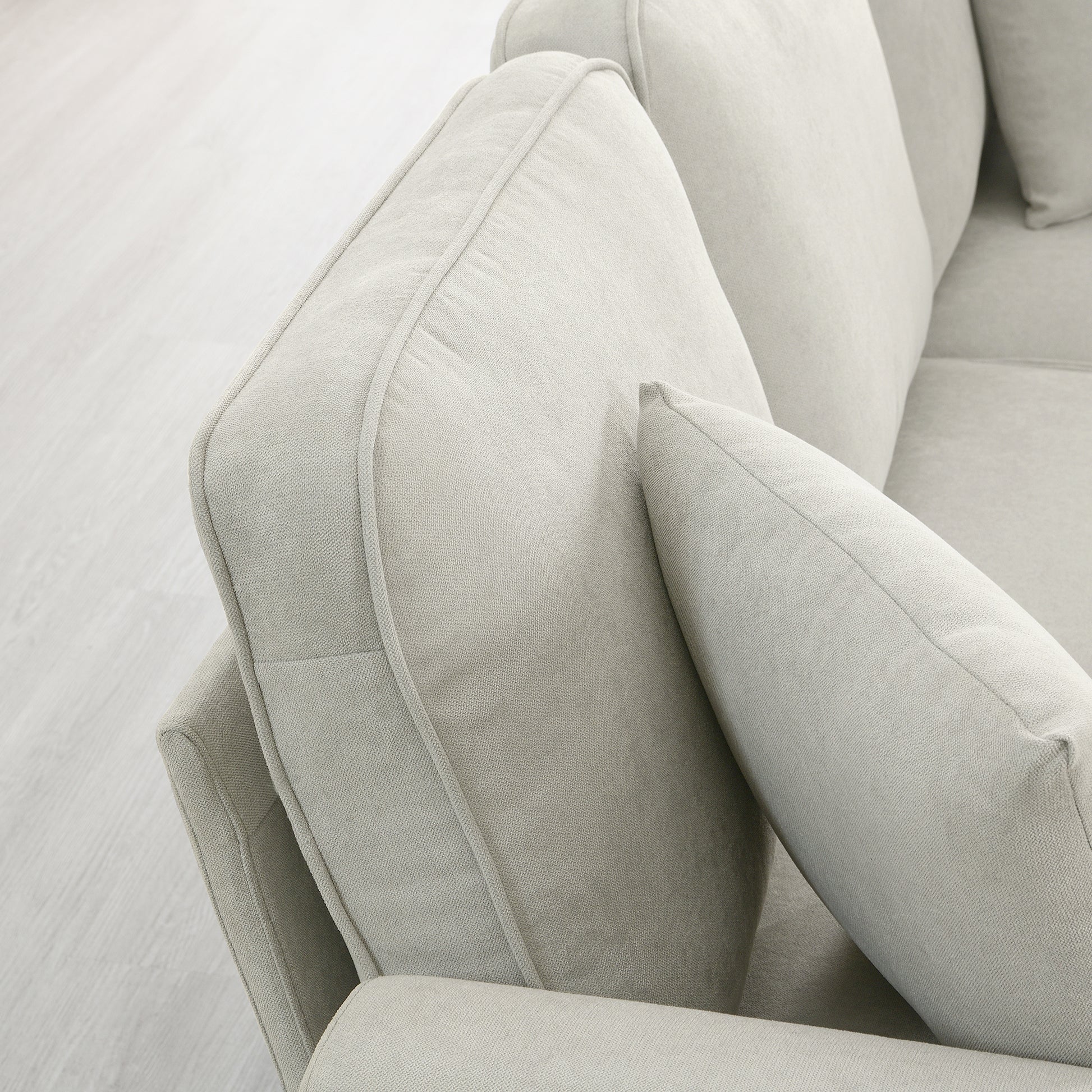 108*85.5" Modern U Shape Sectional Sofa, 7 Seat Fabric Sectional Sofa Set With 3 Pillows Included For Living Room, Apartment, Office,3 Colors Beige Fabric