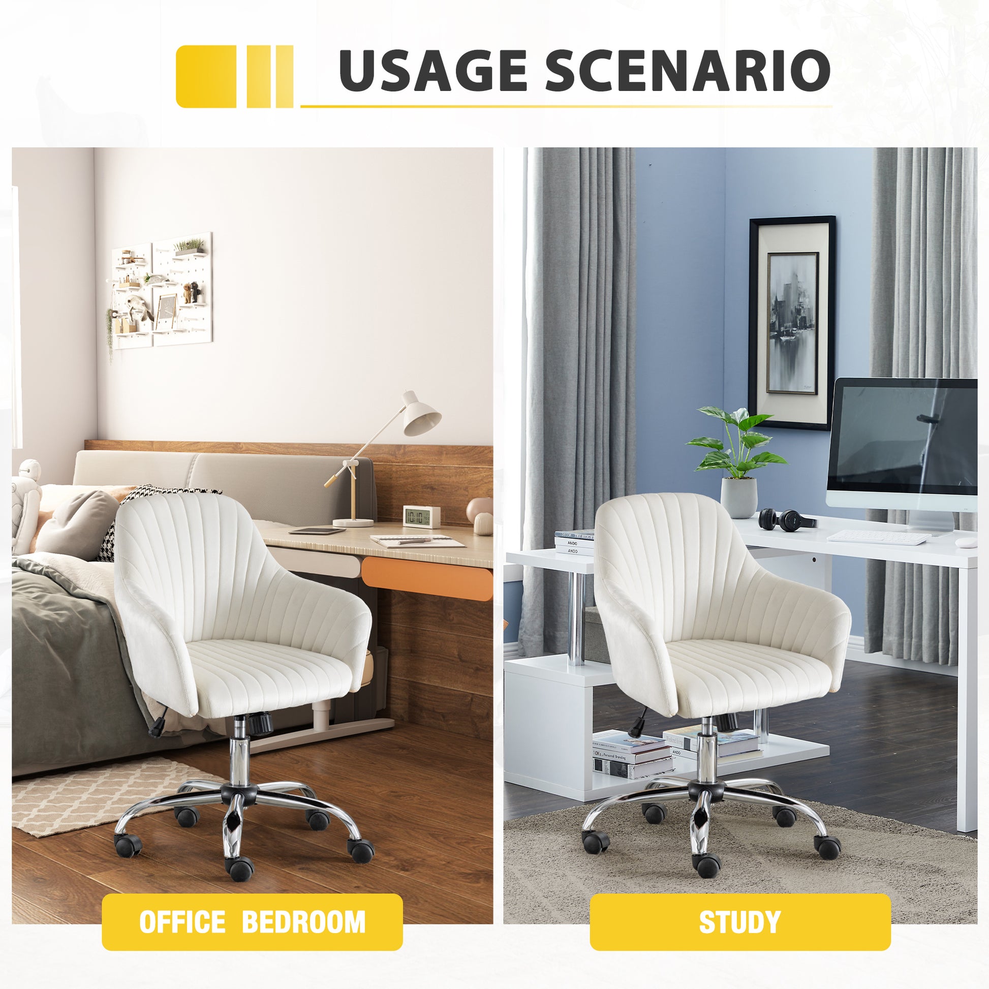 Accent Chair Modern Home Office Leisure Chair With Adjustable Velvet Height And Adjustable Casters Beige Beige Cotton Velvet