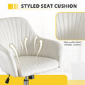 Accent Chair Modern Home Office Leisure Chair With Adjustable Velvet Height And Adjustable Casters Beige Beige Cotton Velvet