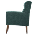 Modern Accent Chair,Chenille Arm Chairs For Living Room,Upholstered Mordern Armchair,Comfy Soft Padded Lounge Chair In Small Space, Bedroom, W Pillow, Solid Wood Leg Blackish Green Blackish Green Light Brown Primary Living Space Modern Rubberwood Foam