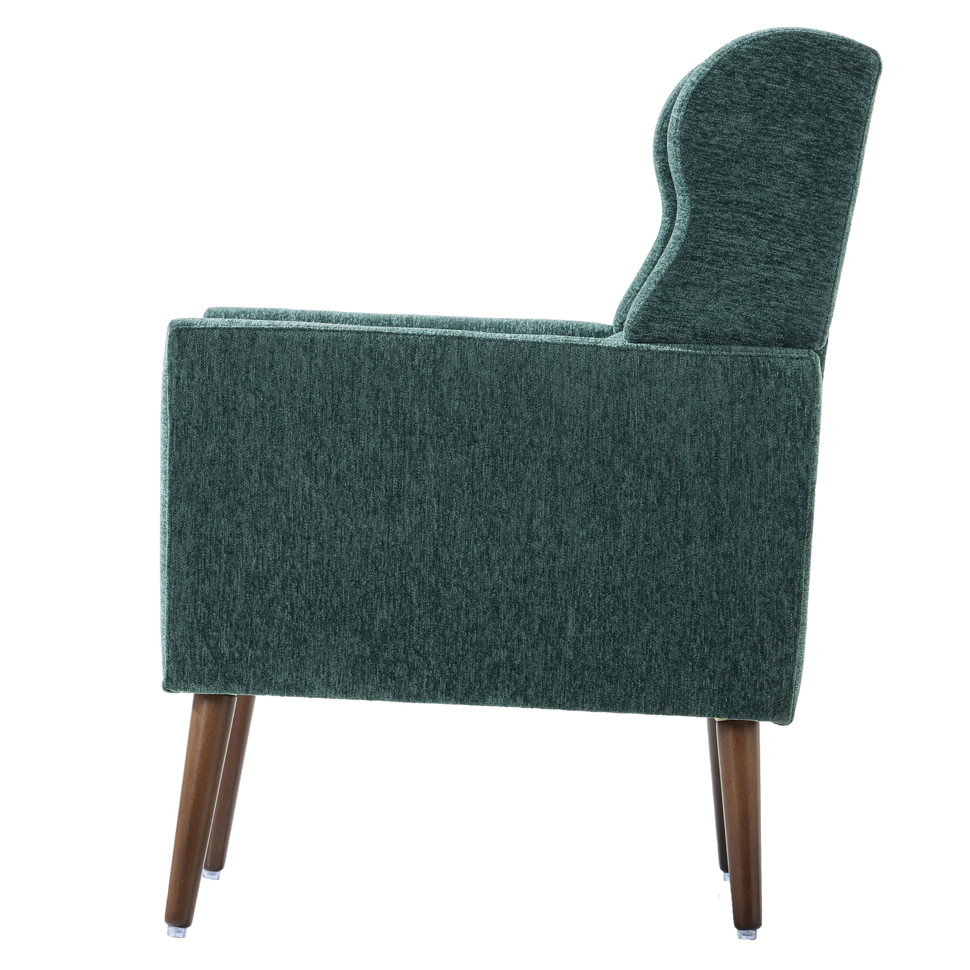 Modern Accent Chair,Chenille Arm Chairs For Living Room,Upholstered Mordern Armchair,Comfy Soft Padded Lounge Chair In Small Space, Bedroom, W Pillow, Solid Wood Leg Blackish Green Blackish Green Light Brown Primary Living Space Modern Rubberwood Foam