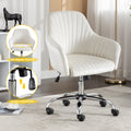 Accent Chair Modern Home Office Leisure Chair With Adjustable Velvet Height And Adjustable Casters Beige Beige Cotton Velvet