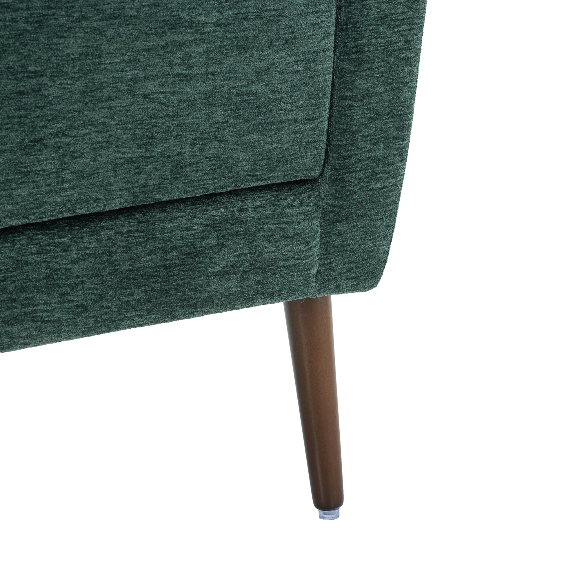 Modern Accent Chair,Chenille Arm Chairs For Living Room,Upholstered Mordern Armchair,Comfy Soft Padded Lounge Chair In Small Space, Bedroom, W Pillow, Solid Wood Leg Blackish Green Blackish Green Light Brown Primary Living Space Modern Rubberwood Foam