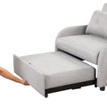 Pull Out Sofa Sleeper 3 In 1 With 2 Wing Table And Usb Charge For Nap Line Fabric For Living Room Recreation Room Grey Gray Foam Linen