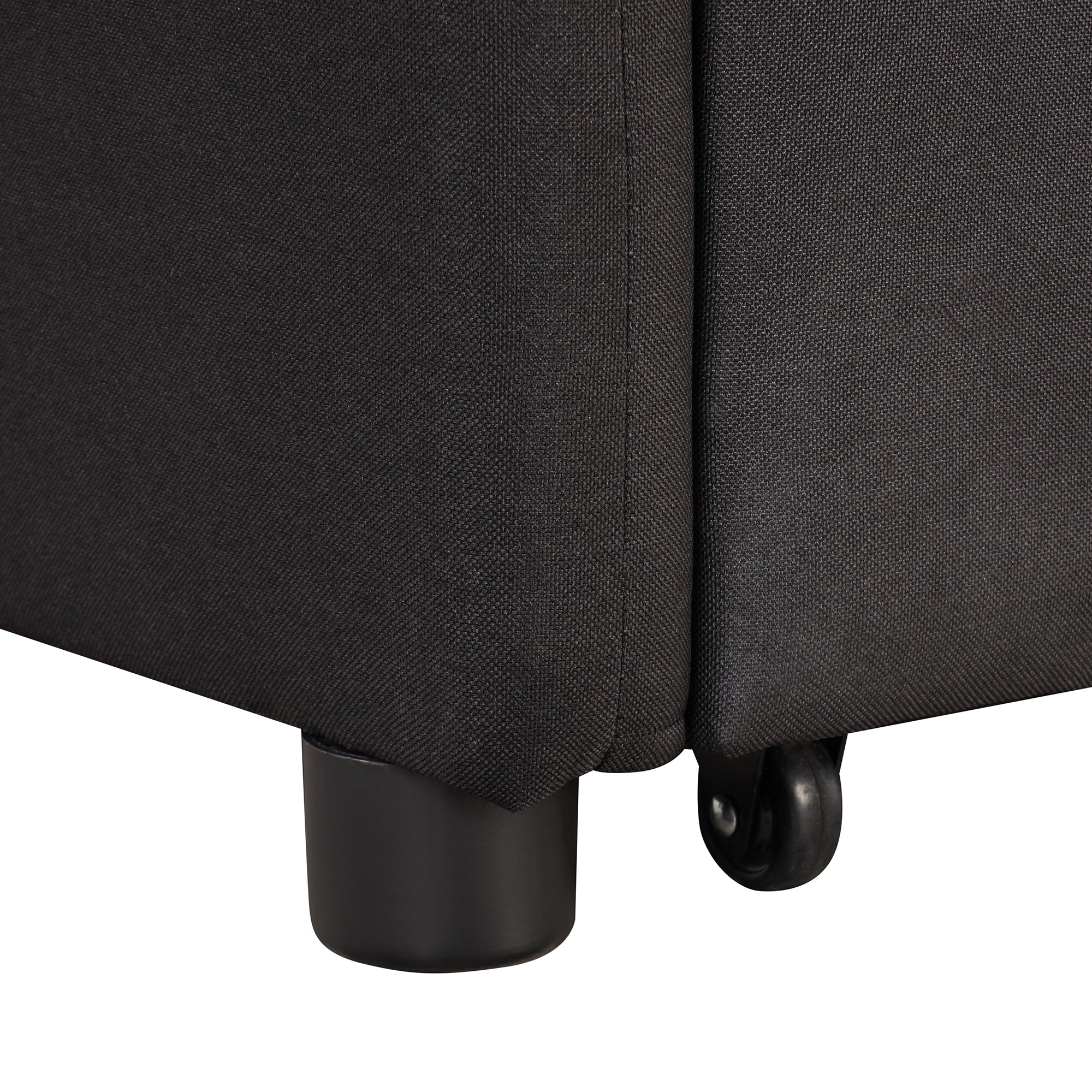 Pull Out Sofa Sleeper 3 In 1 With 2 Wing Table And Usb Charge For Nap Line Fabric For Living Room Recreation Room Black Black Foam Linen