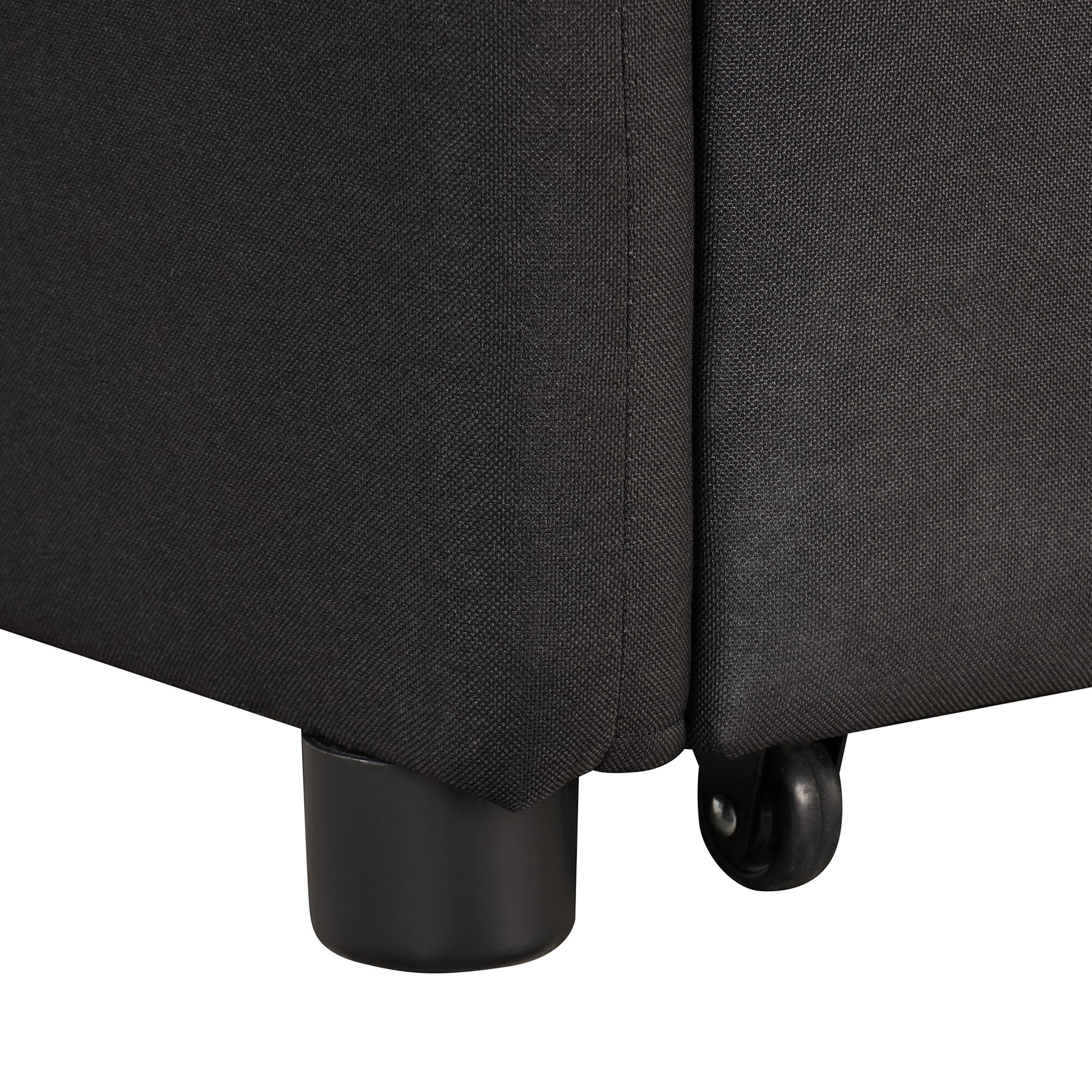 Pull Out Sofa Sleeper 3 In 1 With 2 Wing Table And Usb Charge For Nap Line Fabric For Living Room Recreation Room Black Black Foam Linen