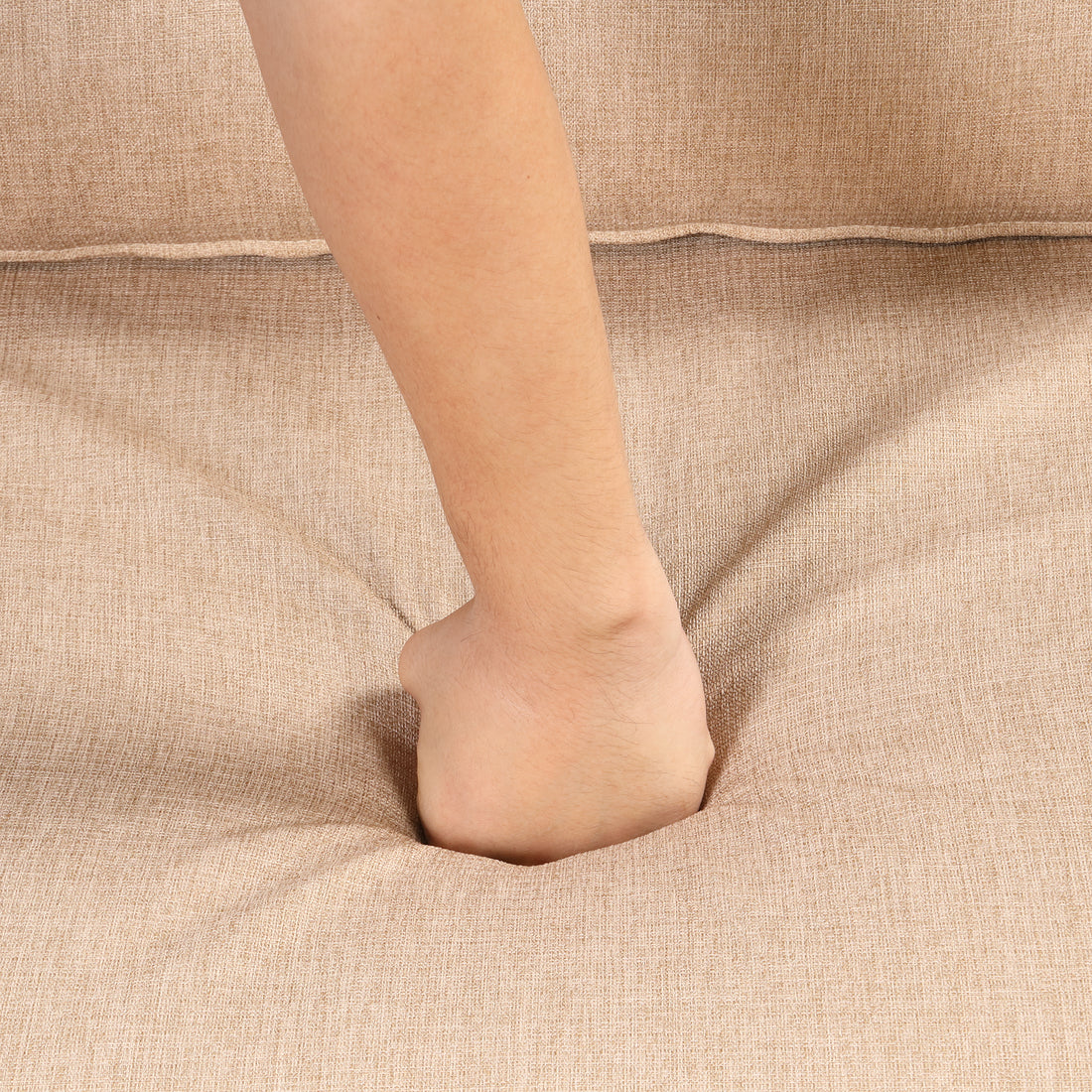 Pull Out Sofa Sleeper 3 In 1 With 2 Wing Table And Usb Charge For Nap Line Fabric For Living Room Recreation Room Beige Beige Foam Linen