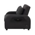 Pull Out Sofa Sleeper 3 In 1 With 2 Wing Table And Usb Charge For Nap Line Fabric For Living Room Recreation Room Black Black Foam Linen