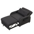 Pull Out Sofa Sleeper 3 In 1 With 2 Wing Table And Usb Charge For Nap Line Fabric For Living Room Recreation Room Black Black Foam Linen