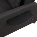 Pull Out Sofa Sleeper 3 In 1 With 2 Wing Table And Usb Charge For Nap Line Fabric For Living Room Recreation Room Black Black Foam Linen