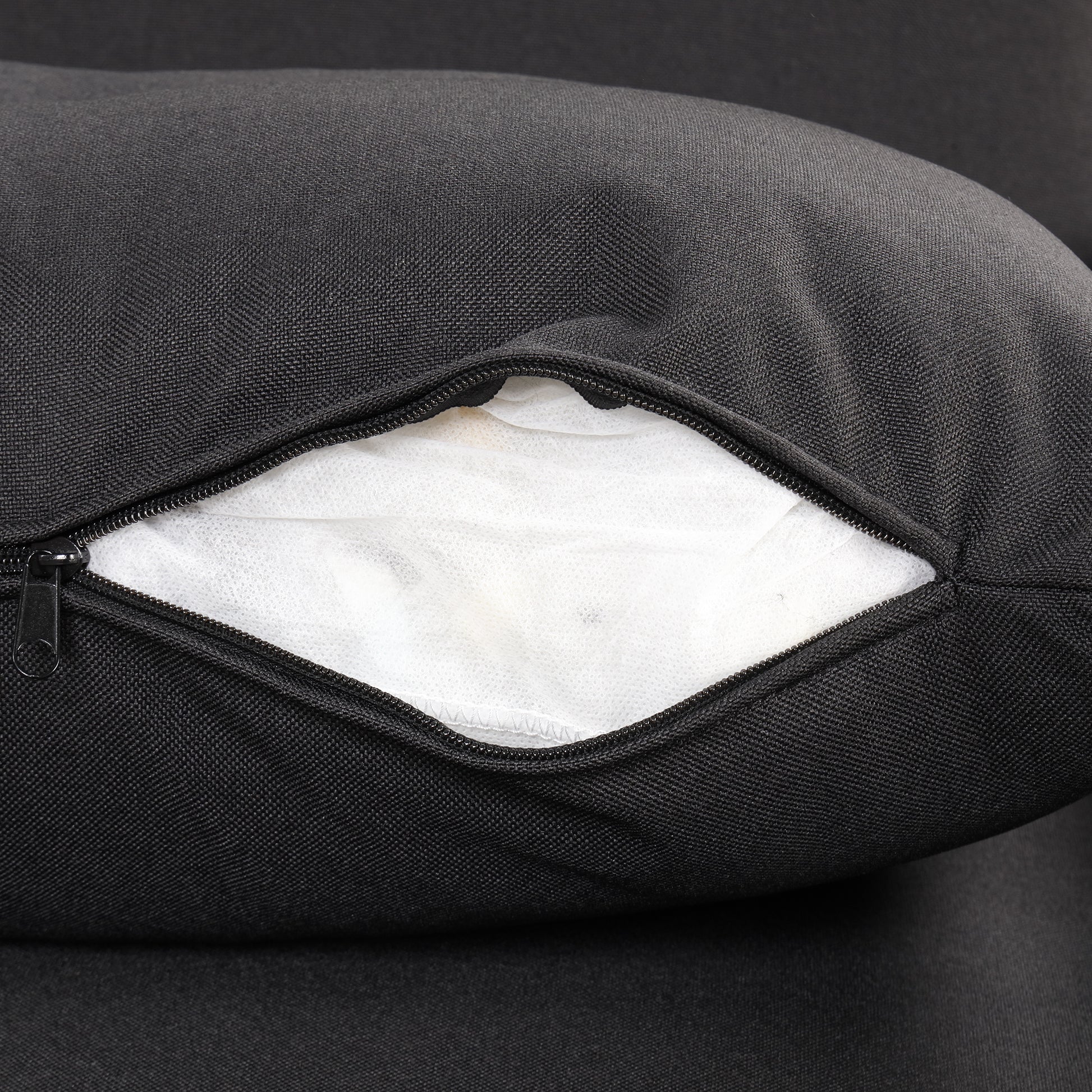 Pull Out Sofa Sleeper 3 In 1 With 2 Wing Table And Usb Charge For Nap Line Fabric For Living Room Recreation Room Black Black Foam Linen