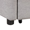 Pull Out Sofa Sleeper 3 In 1 With 2 Wing Table And Usb Charge For Nap Line Fabric For Living Room Recreation Room Grey Gray Foam Linen