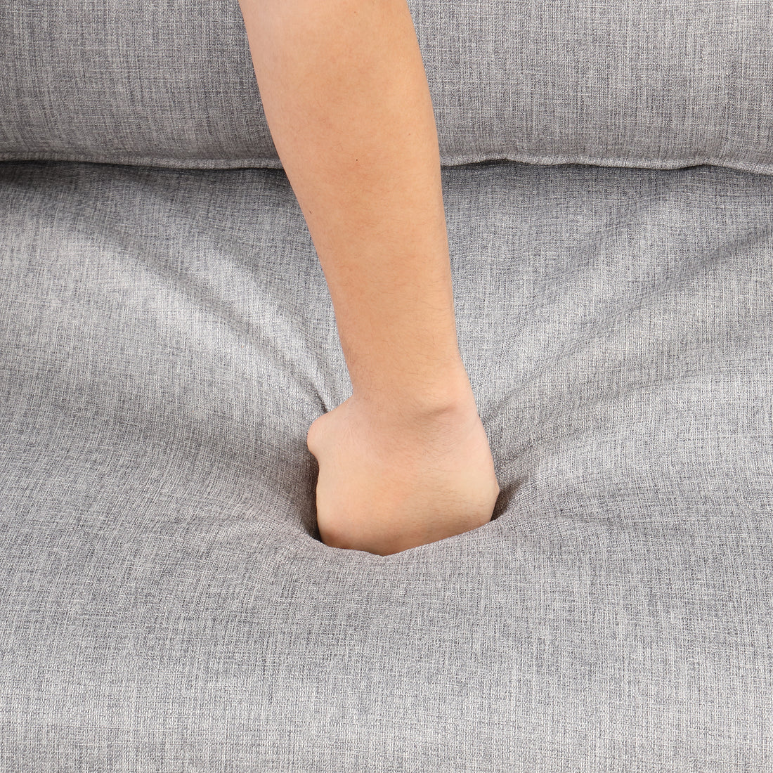 Pull Out Sofa Sleeper 3 In 1 With 2 Wing Table And Usb Charge For Nap Line Fabric For Living Room Recreation Room Grey Gray Foam Linen