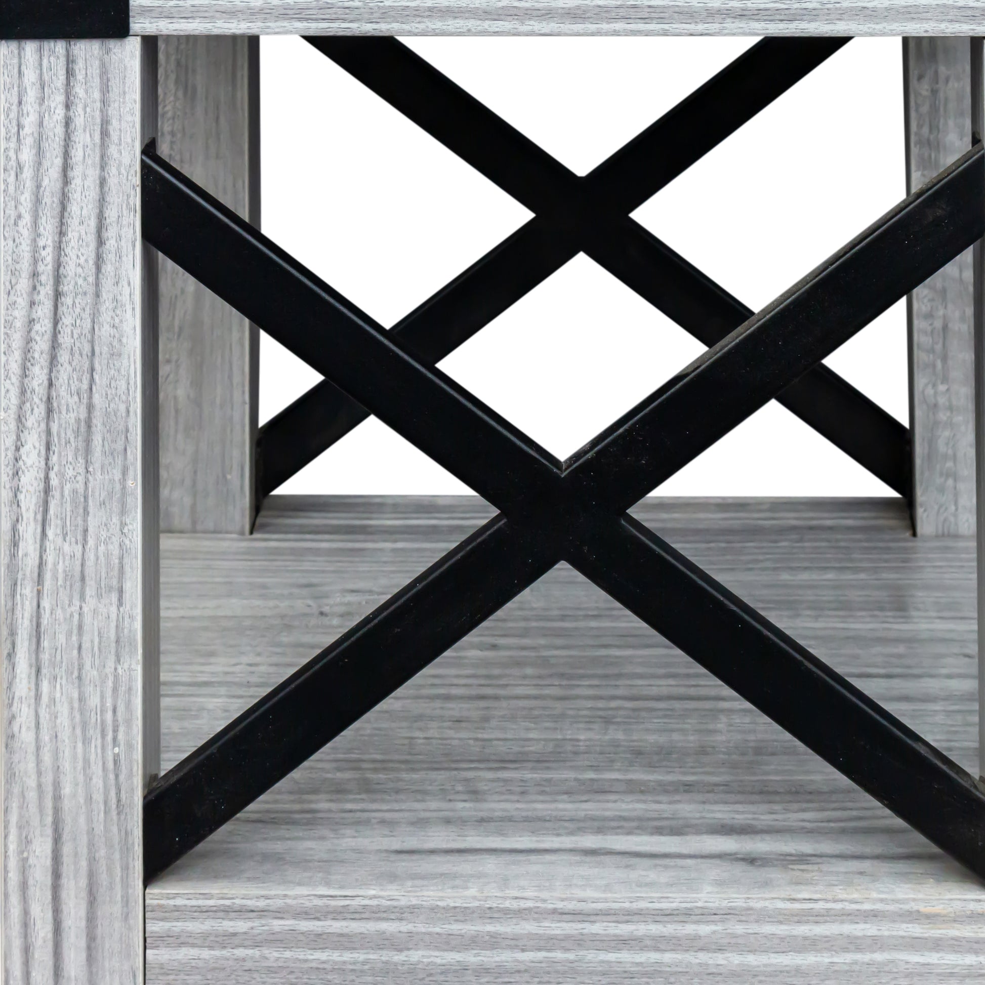 End Table Plaid Grey Oak Mdf Steel