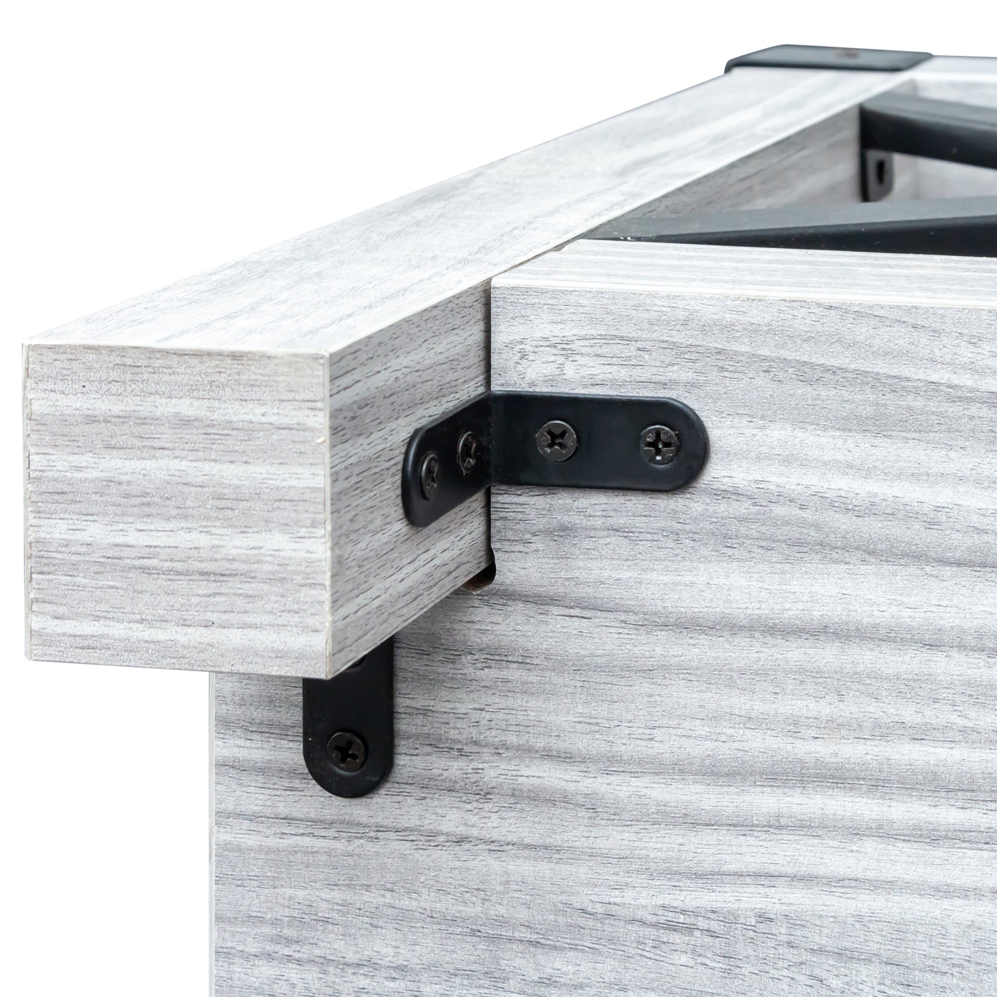 End Table Plaid Grey Oak Mdf Steel