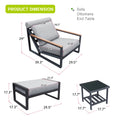 Recliner Patio Chair With Cushions And Ottoman,Waterproof Fabric Soft Cushions With Aluminium Frame Yes Complete Patio Set White Gray Seats 2 Rust Resistant Frame Fade Resistant Cushion Garden & Outdoor Casual Complete Patio Sets Aluminium Aluminium