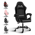 Yssoa Racing Video Backrest And Seat Height Recliner Gaming Office High Back Computer Ergonomic Adjustable Swivel Chair, Without Footrest, Black Black Leather