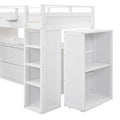 Loft Bed With Rolling Cabinet And Desk White White Solid Wood Mdf