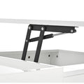 Multi Functional Coffee Table With Lifted Tabletop, Contemporary Cocktail Table With Metal Frame Legs, High Gloss Surface Dining Table For Living Room, White White Soft Close Drawers Primary Living Space Contemporary Manual Freestanding Rectangular Hutch
