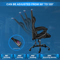 Yssoa Racing Video Backrest And Seat Height Recliner Gaming Office High Back Computer Ergonomic Adjustable Swivel Chair, Without Footrest, Black Black Leather