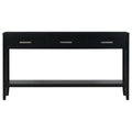 Contemporary 3 Drawer Console Table With 1 Shelf, Entrance Table For Entryway, Hallway, Living Room, Foyer, Corridor Black Solid Wood Mdf