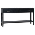 Contemporary 3 Drawer Console Table With 1 Shelf, Entrance Table For Entryway, Hallway, Living Room, Foyer, Corridor Black Solid Wood Mdf