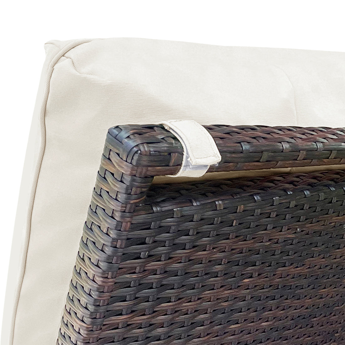 Outdoor Recliner, Automatic Adjustable Wicker Lounge Recliner Chair With Comfy Thicken Cushion, All Weather Aluminum Frame, Brown Wicker Beige Cushion Yes Lounge Beige Brown Rust Resistant Frame Fade Resistant Cushion Garden & Outdoor Classic Complete