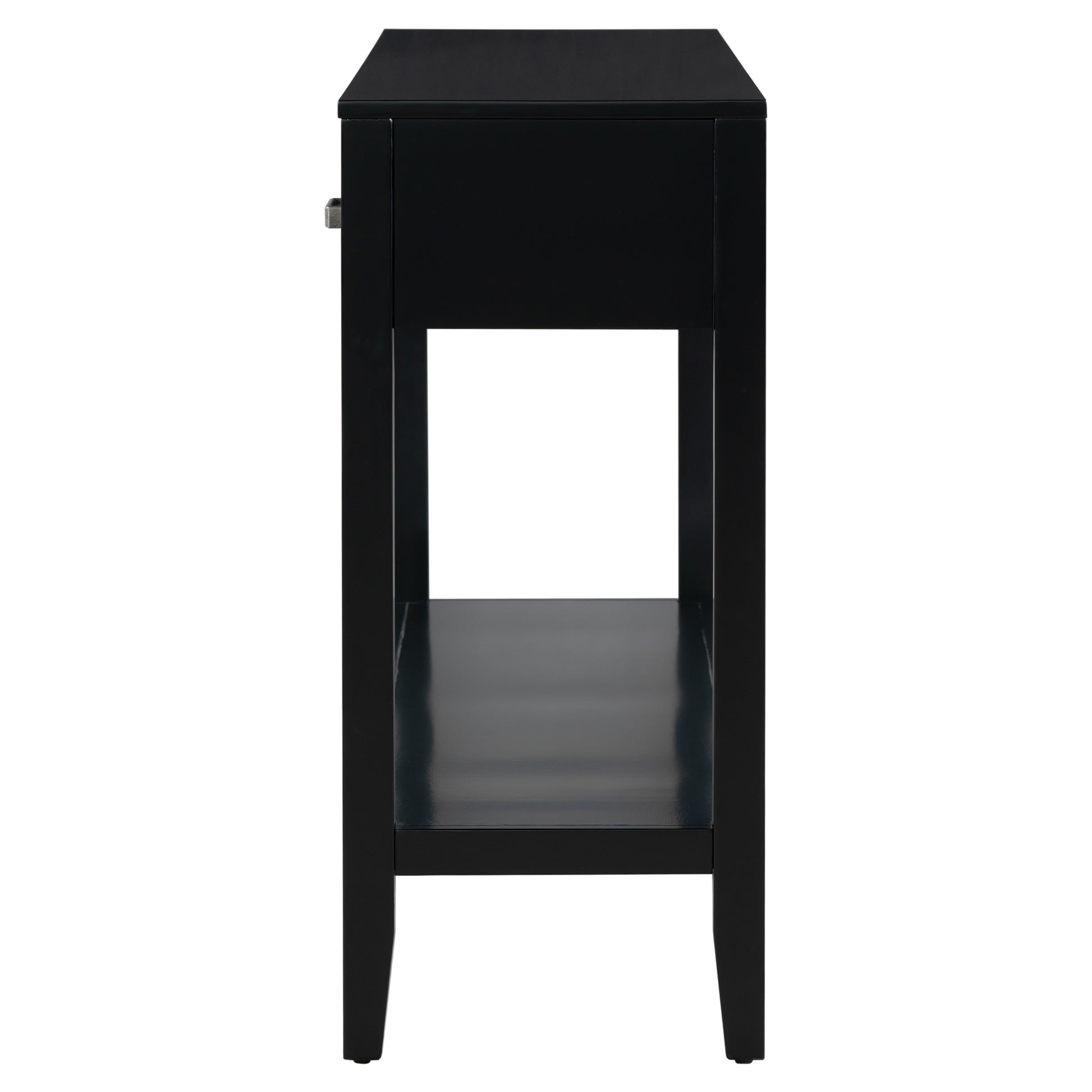 Contemporary 3 Drawer Console Table With 1 Shelf, Entrance Table For Entryway, Hallway, Living Room, Foyer, Corridor Black Solid Wood Mdf