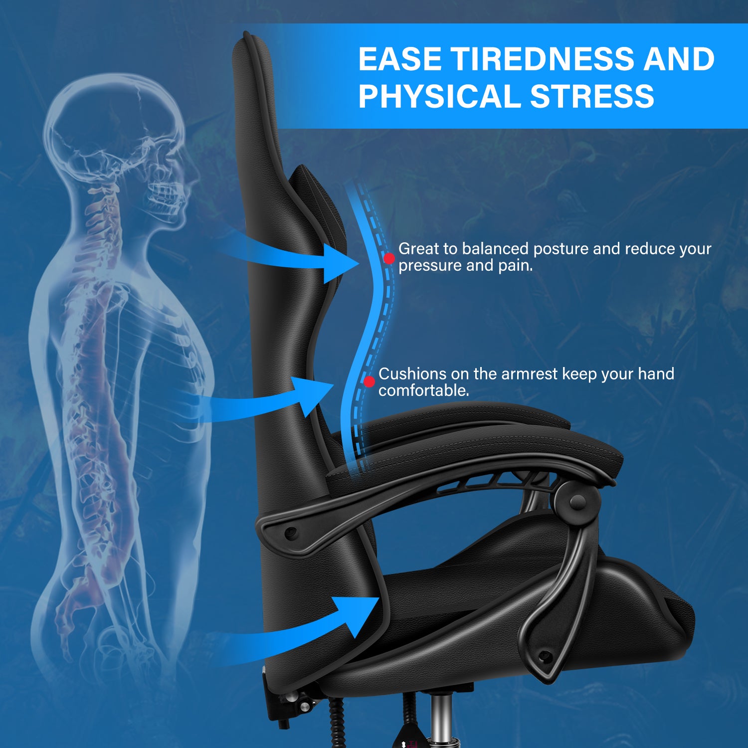 Yssoa Racing Video Backrest And Seat Height Recliner Gaming Office High Back Computer Ergonomic Adjustable Swivel Chair, Without Footrest, Black Black Leather