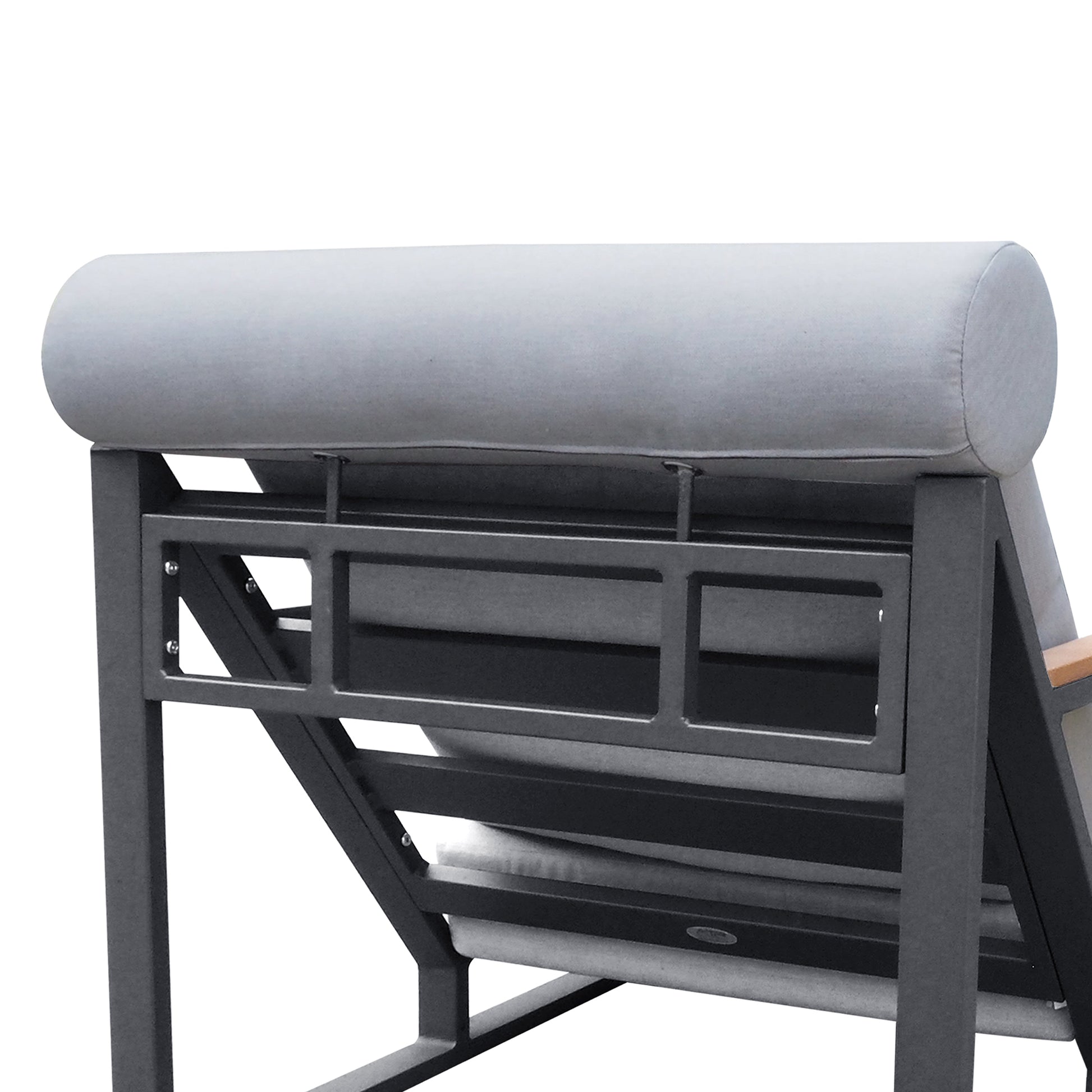 Recliner Patio Chair With Cushions And Ottoman,Waterproof Fabric Soft Cushions With Aluminium Frame Yes Complete Patio Set White Gray Seats 2 Rust Resistant Frame Fade Resistant Cushion Garden & Outdoor Casual Complete Patio Sets Aluminium Aluminium