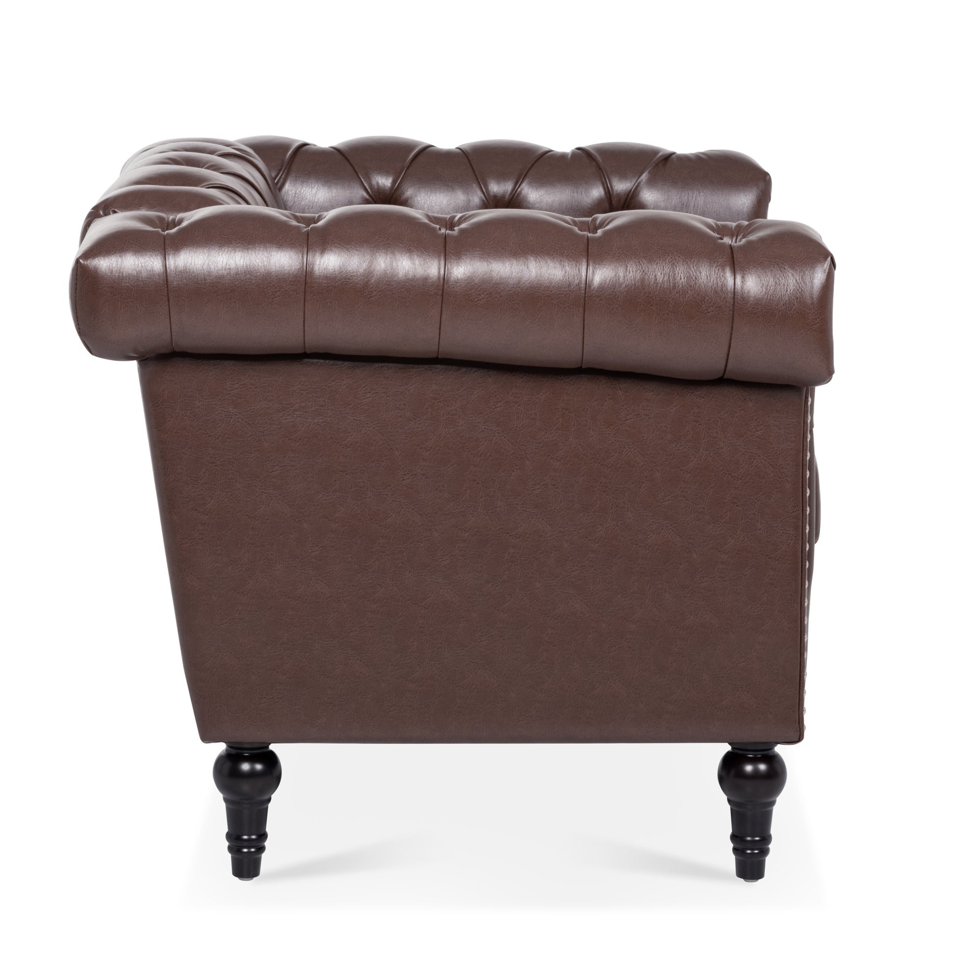 1 Seater Sofa For Living Room Brown Pu Pu