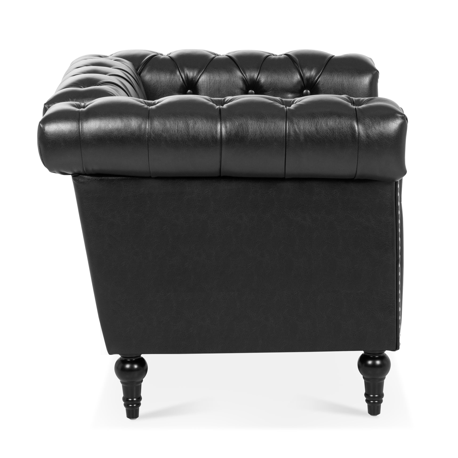 1 Seater Sofa For Living Room Black Pu