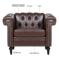 1 Seater Sofa For Living Room Brown Pu Pu