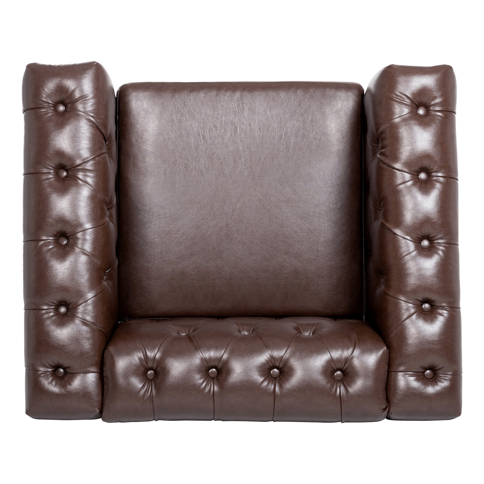 1 Seater Sofa For Living Room Brown Pu Pu
